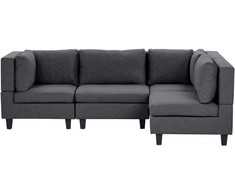 Sofa Beliani Modulinis 4 vietų kampas UNSTAD kairinis tamsiai pilkas