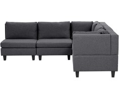 Beliani Modulinė kampinė sofa 5 asmenims UNSTAD kairinė tamsiai pilka