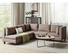 Beliani Modulinė 5 vietų kampinė sofa UNSTAD Kairinė ruda