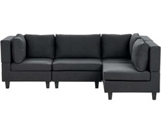 Beliani Modulinė sofa UNSTAD 4 asmenims, kairinė, juoda