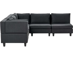 Beliani Modulinė 5 vietų sofa UNSTAD dešininė, juoda