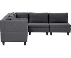 Beliani 5 vietų modulinė sofa UNSTAD, dešininė, tamsiai pilka