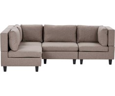 Beliani 4 vietų modulinė sofa UNSTAD Dešininė Ruda