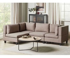Beliani 4 vietų modulinė sofa UNSTAD Dešininė Ruda