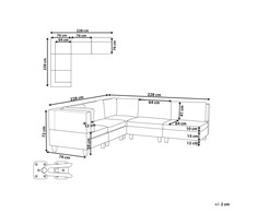 Beliani Penkių vietų modulinė kampinė sofa UNSTAD Dešininė Šviesiai smėlio spalvos