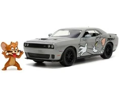Automobilio modelis Tom and Jerry Dodge Challenger Hellcat + figūrėlė Jerry 1/24 JADA, 20 cm