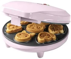 Bestron Mini Pyragaičių Vaflinė su Gyvūnų Motyvais, 700W, Rožinė