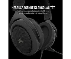 Žaidimų ausinės Corsair HS50 Pro Stereo, Anglies pluošto spalvos