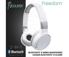 Lexibook - 2 in 1 Bluetooth ir su laidu comfort sulankstomos Ausinės Baltas/sidabrinis