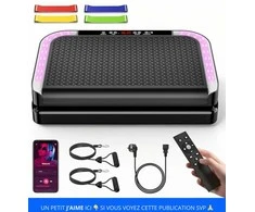 Išmanioji vibruojanti treniruoklio platforma su Bluetooth ir treniruočių virvėmis – viso kūno treniruotė su muzika!