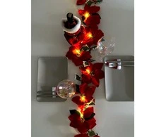 Kalėdinės puansetijos dekoracijos girliandos 2m 10 LED