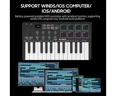 M-VAVE SMK-25 MIDI Keyboard Controller – 25 klavišų muzikos kūrimo kontroleris su 8 RGB pad’ais ir Bluetooth