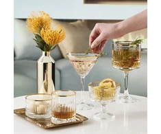 4 Elysia Gold martini stiklinių rinkinys 220 ml PASABAHCE