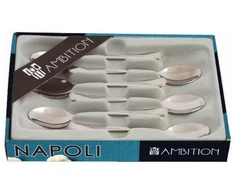 Dajar Šaukšteliai arbatiniai 6 vnt NAPOLI 12 cm nerūdijantis plienas Ambition 89584