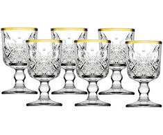 6 Timeless Gold degtinės taurių rinkinys su koteliu, 60 ml, PASABAHCE