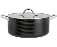 Aliuminio puodas su dangteliu 28 cm Ambition Ribs 813217
