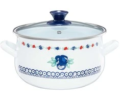 Puodas emaliowany su dangteliu Kalina 22 cm 5 l EMALIA OLKUSZ
