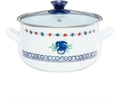 Puodas emaliowany su dangteliu Kalina 18 cm 2,9 l EMALIA OLKUSZ