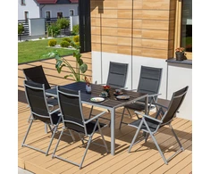 Lauko baldų komplektas Astoria sodo baldų komplektas sidabrinis PATIO