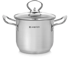 Aukštas nerūdijančio plieno puodas su dangčiu Petite 14 cm AMBITION 44496