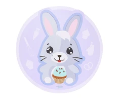 Betty and Bunny stalo kilimėlis 35 x 35,5 cm violetinis AMBITION JUNIOR