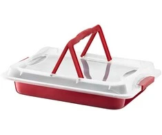 Kepimo forma 42x29x5 cm su plastikiniu dangčiu CHERRY (iki +230C) Ambition 83014