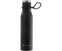 Šilkinis nerūdijančio plieno termo buteliukas 480 ml juodas AMBITION