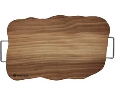 Deska do krojenia drewniana su laikikliu Natural Fala 39 x 25 cm AMBITION