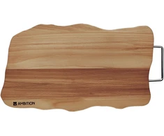 Deska do krojenia drewniana su laikikliu Natural Fala 36 x 20 cm AMBITION