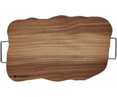 Deska do krojenia drewniana su laikikliu Natural Fala 39 x 25 cm AMBITION