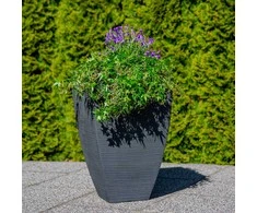 Kvadratinis sodo vazonas 60 cm antracitinis PATIO