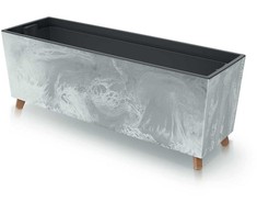 Prosperplast Vazonas/lovelis su įdėklu ir kojelėmis 770x235x300 mm betono spalva URBI Prosper