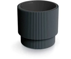 Prosperplast Plastikinis vazonas MILLY, su įdėklu, antracito sp., 39,5 x 37,5 cm