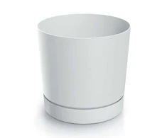 Prosperplast Dekoratyvinis gėlių vazonas Tubo P Ø17.8cm H17.5cm plastikinis/baltas