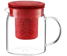 Subtele ąsotis su užpilu ir dangteliu 800 ml raudona AMBITION