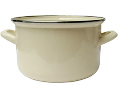 Emaliuotas puodas 16 cm 1,8 l kremas EMALIA OLKUSZ