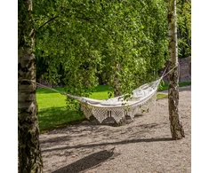 Hamakas sodo su frędzelkami 200 x 100 cm ecru PATIO