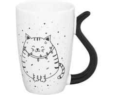 Puodelis Juodas Cat Ambition 370ml baltas