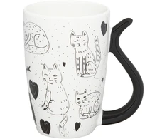 Puodelis Juodas Cat Ambition 370ml baltas