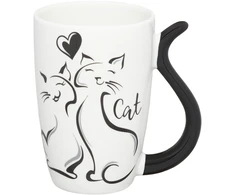 Puodelis Juodas Cat Ambition 370ml baltas