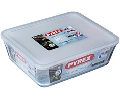 Pyrex Cook &amp; Freeze stačiakampis stiklinis indas su dangčiu, 4 l, 27x22x9 cm