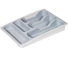 Reguliuojamas stalo įrankių dėklas CURVER BASIC KITCHEN ACCESORIES, šv.pilkos sp., h6,4 x 30 x 42 cm