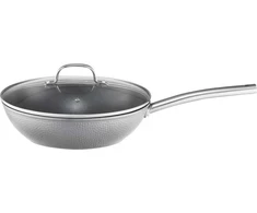 Wok keptuvė su dangčiu su Qualum Basic Bubble danga 28 cm AMBITION