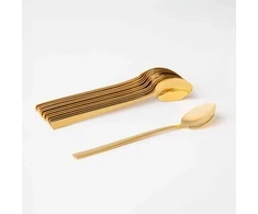12 Prato latte šaukštelių rinkinys, 18,5 cm, auksinės spalvos, AMBITION