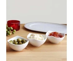 3 Salsa salotų dubenėlių rinkinys 9,5 cm balti AMBITION