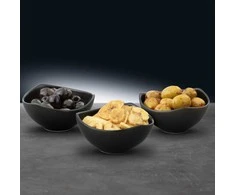 Dubenėliai užkandžiams 3 vnt D9,5 cm SALSA porcelianas, juodi Ambition 94774