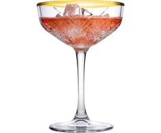 4 šampano taurių rinkinys Coupe Timeless auksinis 255 ml PASABAHCE
