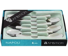 Dajar Šaukšteliai arbatiniai 6 vnt NAPOLI 14 cm nerūdijantis plienas Ambition 89580