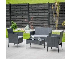 Lauko baldų komplektas PATIO Edwige, juodas