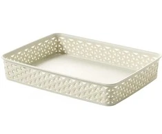 Plastikinė dėžė My Style Rattan A4 Curver 6x35.8x26.2cm kreminės spalvos
